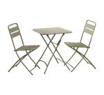 Ensemble Napoli, 1 table et 2 chaises pliantes, carrée L 60 cm
