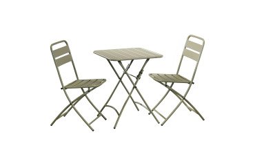Ensemble Napoli, 1 table et 2 chaises pliantes, carrée L 60 cm