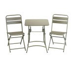 Ensemble Napoli, 1 table et 2 chaises pliantes, carrée L 60 cm