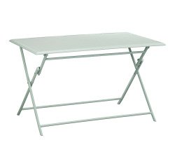 Table d'extérieur en aluminium Antibes, pliante, rectangle L 130 cm - vert clair