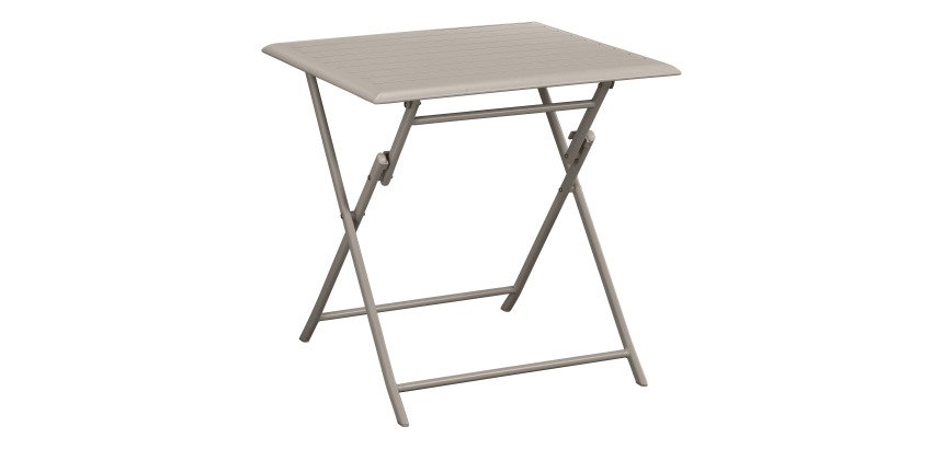 Table d'extérieur Antibes gris perle, pliante, carrée L 75 cm