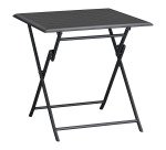 Table d'extérieur en aluminium Antibes, pliante, carrée L 75 cm