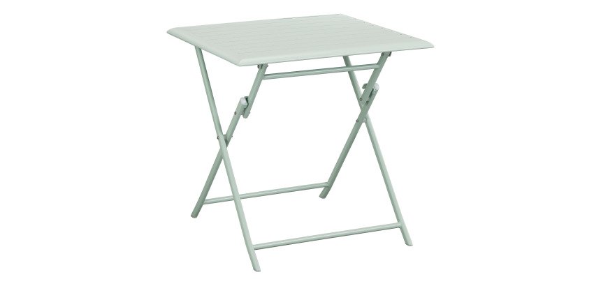 Light green outdoor table Antibes, folding, square L 75 cm