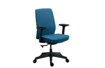 Silla de oficina MOOV' tejido, respaldo con soporte lumbar, reposabrazos, mecanismo sincronizado con ajuste de profundidad de asiento
