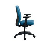 Chaise de bureau MOOV' tissu, dossier avec soutien lombaire, accoudoirs, mécanisme synchrone avec réglage profondeur d'assise