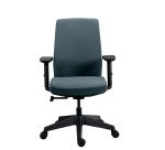 Chaise de bureau MOOV' tissu, dossier avec soutien lombaire, accoudoirs, mécanisme synchrone avec réglage profondeur d'assise