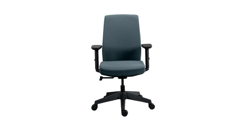 Chaise de bureau MOOV' tissu, dossier avec soutien lombaire, accoudoirs, mécanisme synchrone avec réglage profondeur d'assise