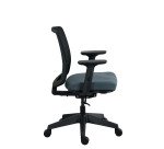 Chaise de bureau MOOV', tissu et maille, dossier avec soutien lombaire, accoudoirs, mécanisme synchrone avec réglage profondeur d'assise