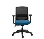 Chaise de bureau MOOV', tissu et maille, dossier avec soutien lombaire, accoudoirs, mécanisme synchrone avec réglage profondeur d'assise