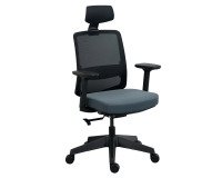 Bürostuhl MOOV', Stoff und Mesh, Rückenlehne mit Lendenwirbelstütze, Armlehnen, synchroner Mechanismus mit Sitztiefenverstellung