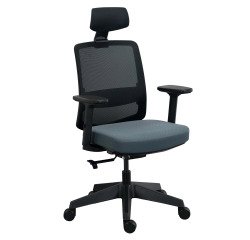 Bürostuhl MOOV', Stoff und Mesh, Rückenlehne mit Lendenwirbelstütze, Armlehnen, synchroner Mechanismus mit Sitztiefenverstellung