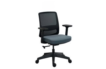 Chaise de bureau MOOV', tissu et maille, dossier avec soutien lombaire, accoudoirs, mécanisme synchrone avec réglage profondeur d'assise