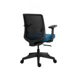 Chaise de bureau MOOV', tissu et maille, dossier avec soutien lombaire, accoudoirs, mécanisme synchrone avec réglage profondeur d'assise