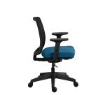 Chaise de bureau MOOV', tissu et maille, dossier avec soutien lombaire, accoudoirs, mécanisme synchrone avec réglage profondeur d'assise