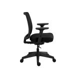 Chaise de bureau MOOV', tissu et maille, dossier avec soutien lombaire, accoudoirs, mécanisme synchrone avec réglage profondeur d'assise