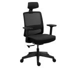 Chaise de bureau MOOV', tissu et maille, dossier avec soutien lombaire, accoudoirs, mécanisme synchrone avec réglage profondeur d'assise