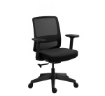 Chaise de bureau MOOV', tissu et maille, dossier avec soutien lombaire, accoudoirs, mécanisme synchrone avec réglage profondeur d'assise