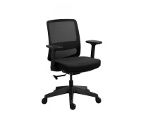 Chaise de bureau MOOV', tissu et maille, dossier avec soutien lombaire, accoudoirs, mécanisme synchrone avec réglage profondeur d'assise