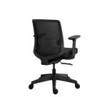 Chaise de bureau MOOV', tissu et maille, dossier avec soutien lombaire, accoudoirs, mécanisme synchrone avec réglage profondeur d'assise