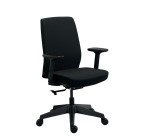 Chaise de bureau MOOV' tissu, dossier avec soutien lombaire, accoudoirs, mécanisme synchrone avec réglage profondeur d'assise