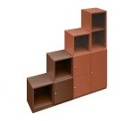 Armadio Ufficio Monoblocco Senso 2 ante abattenti 2 riapini con parte superiore a giorno l x p x h 90 x 45 x 140 cm