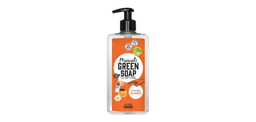 Gel lavant mains Marcel’s Green Soap orange & jasmin - flacon pompe 500 ml