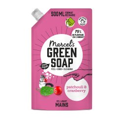 Gel lavant mains Marcel’s Green Soap patchouli & cranberry - Recharge de 500 ml