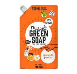 Gel lavant mains Marcel’s Green Soap orange & jasmin - Recharge de 500 ml