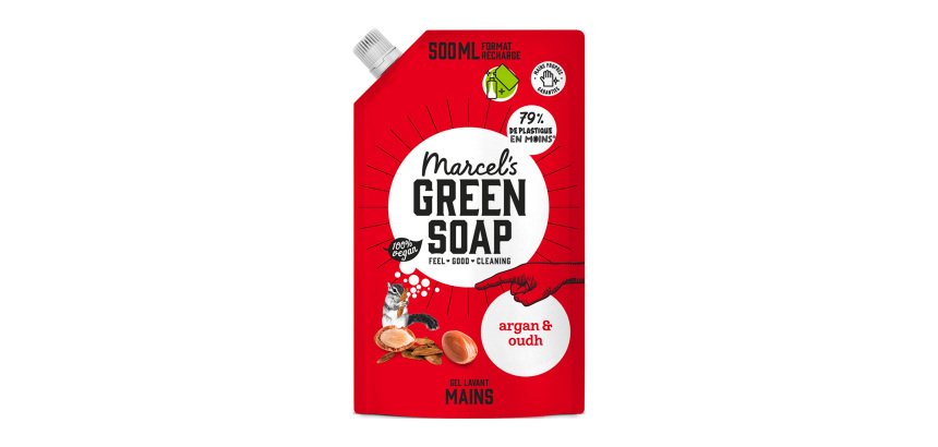 Gel lavant mains Marcel’s Green Soap argan & oudh - Recharge de 500 ml
