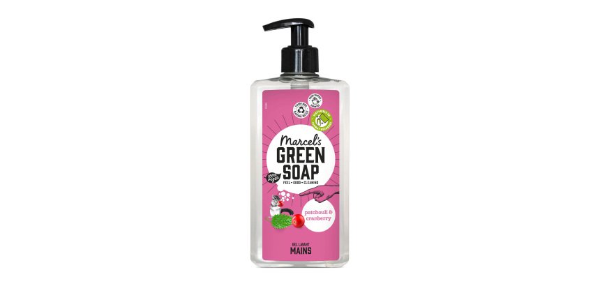 Gel lavant mains Marcel’s Green Soap patchouli & cranberry - flacon pompe 500 ml