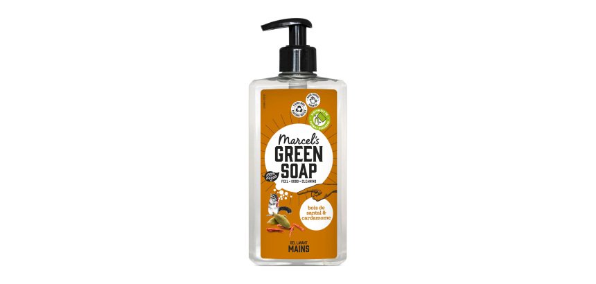 Gel lavant mains Marcel’s Green Soap bois de santal & cardamome - flacon pompe 500 ml