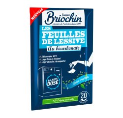 Feuilles de lessive Briochin au bicarbonate brise végétale - paquet de 20 feuilles