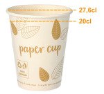 Gobelet en carton Pure - Zéro plastique - 20/27,6 cl - Lot de 100
