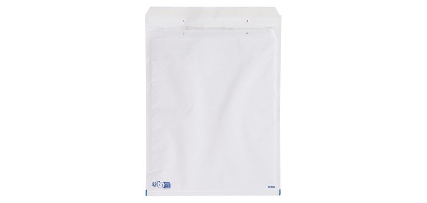 Pochette matelassée mousse kraft blanc 240 x 340 mm - Carton de 100