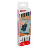 Stylo roller Edding 2185 à capuchon pointe 0,7 mm écriture moyenne, couleurs métallisées assorties - Pochette de 5