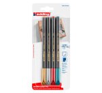 Feutre de coloriage métalliques Edding 1200, couleurs assorties - Étui de 4