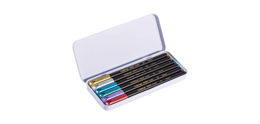 Metalen kleurstiften Edding 1200, assorti kleuren - Blikset van 6