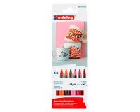 Edding 4200 Porcelain Marker, Assorted Warm Colors - Set of 6