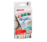 Edding 5100 acrylverfmarker, assorti pastelkleuren - Etui van 5