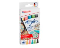 Marqueur peinture acrylique Edding 5100, couleurs pastel assorties - Étui de 5