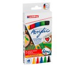 Marqueur peinture acrylique Edding 5100 couleurs standards assorties - Étui de 5