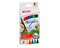 Marqueur peinture acrylique Edding 5100 couleurs standards assorties - Étui de 5