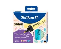 Pelikan Textmarker Highlighters 490 Assorted Pastel Colors - Set of 6