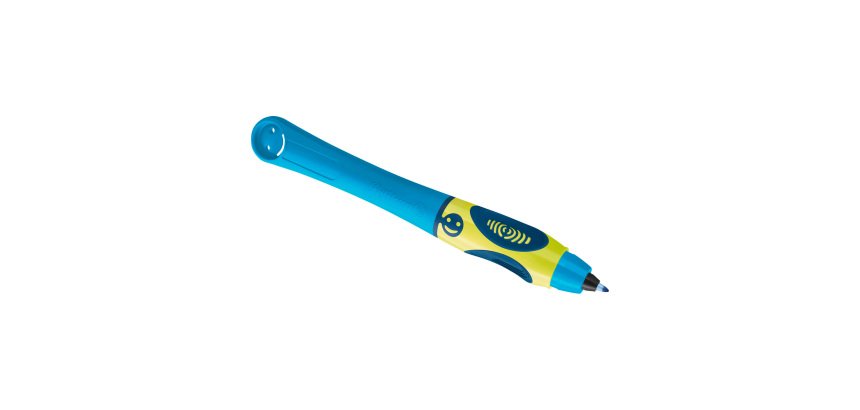 Rollerball für Linkshänder Pelikan Griffix Fresh Blue mit Kappe Spitze 0,8 mm - mittlere Schrift
