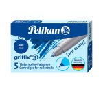 Refills for Pelikan Griffix Fresh Blue Roller Pen Medium Point 0.8 mm - Pack of 5