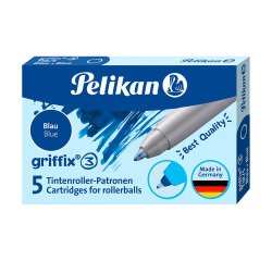 Nachfüllungen für Pelikan Griffix Tintenroller Fresh Blue mittlere Spitze 0,8 mm - Packung mit 5