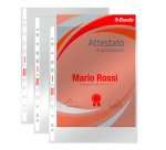 Buste a perforazione Universale Esselte Office 22 x 30 cm trasparente polipropilene finitura liscia lucida spessore medio 100 unità