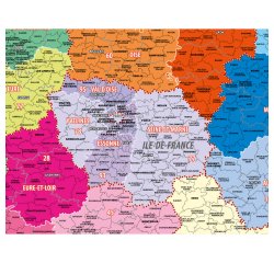 Verwaltungskarte von Frankreich 13 Regionen flexibel und laminiert 100 x 100 cm
