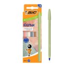 Stylo bille Bic Cristal Mineral à capuchon pointe 1 mm écriture moyenne - Pochette de 5