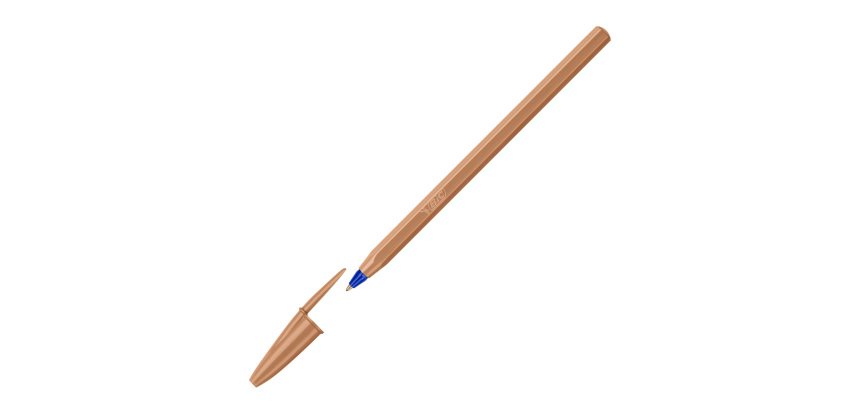 Stylo bille Bic Cristal Mineral à capuchon pointe 1 mm écriture moyenne - Pochette de 5